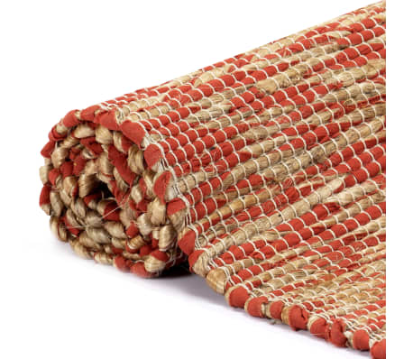 vidaXL Handmade Rug Jute Red and Natural 120x180 cm