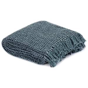 vidaXL Couverture en coton 220 x 250 cm Bleu indigo