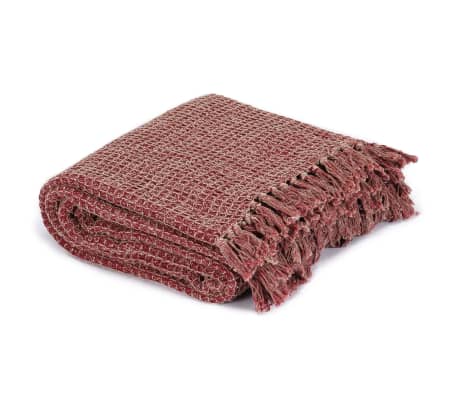 vidaXL Throw Cotton 160x210 cm Burgundy