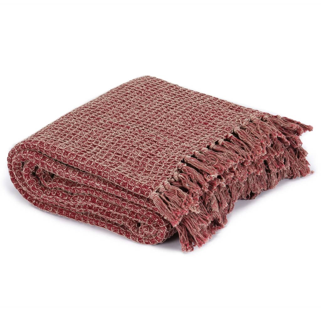 vidaXL Viltti puuvilla 220x250 cm viininpunainen