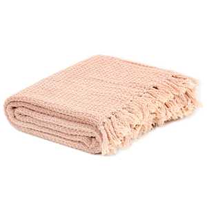 vidaXL Pledas, sendintos rožinės spalvos, 220x250cm, medvilnė