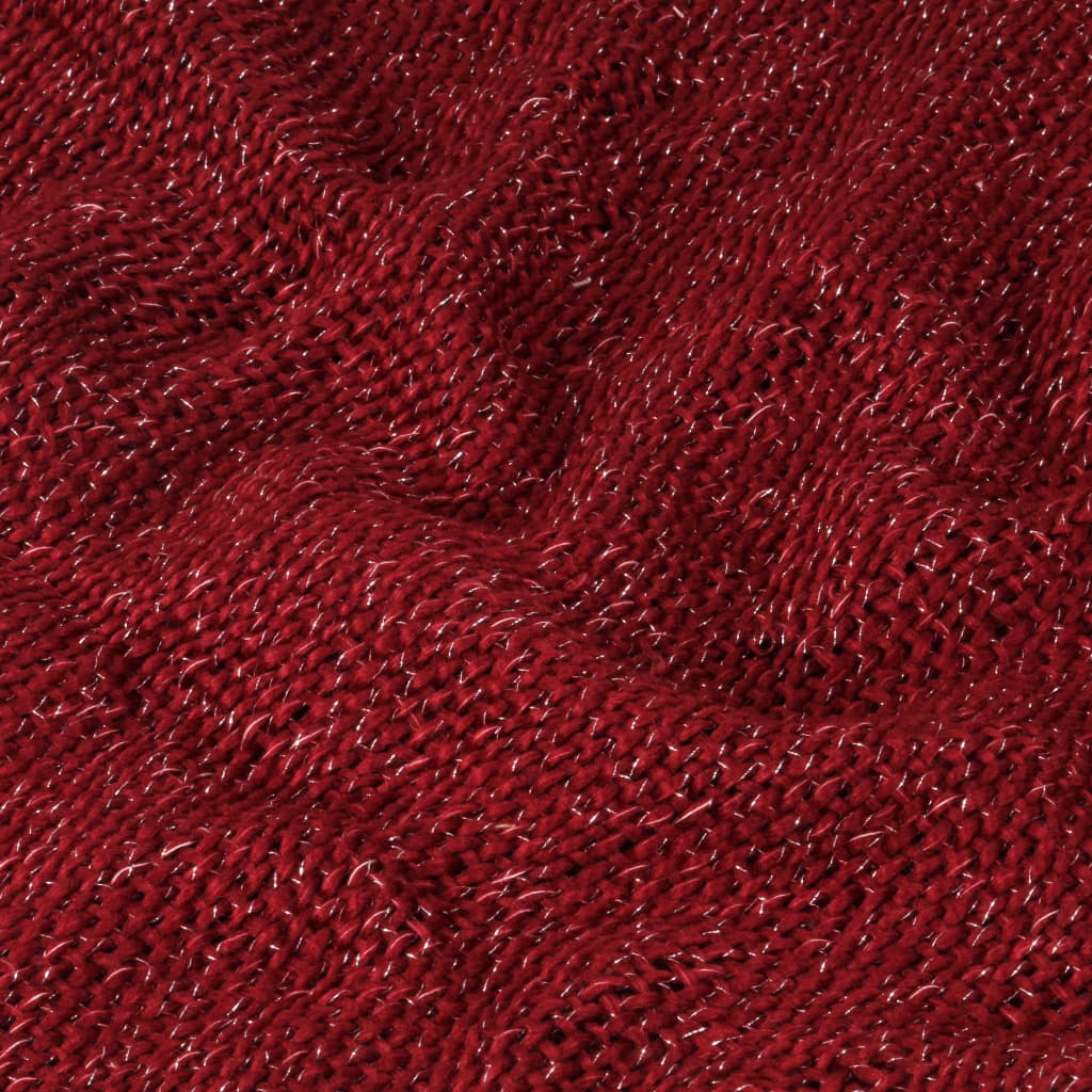 Burgundi vörös lurexpléd 125 x 150 cm 