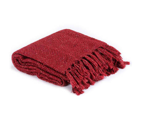 vidaXL Throw Lurex 160x210 cm Burgundy