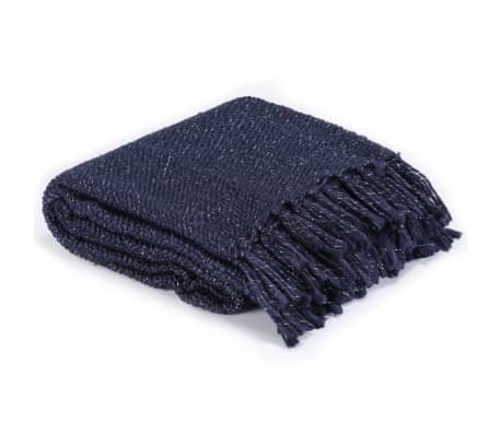 vidaXL Throw Lurex 125x150 cm Navy Blue