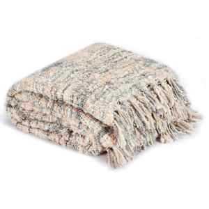 vidaXL Pledas, rožinės/baltos/pilkos spalvos, 125x150cm