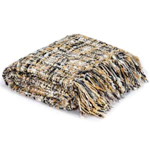 vidaXL Pledas, juodos/smėlio/baltos spalvos, 125x150cm