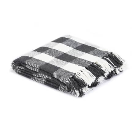 vidaXL Throw Cotton Check 160x210 cm Anthracite