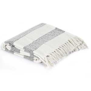 vidaXL Plaid streep 125x150 cm katoen antraciet