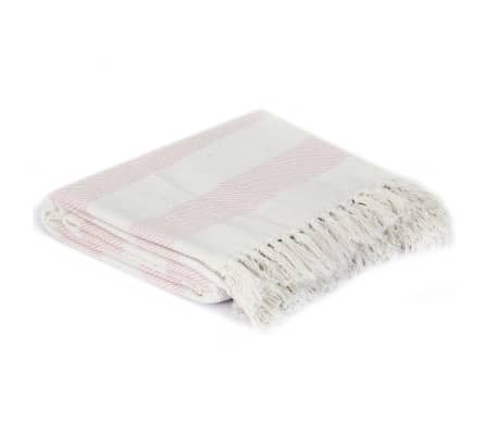 vidaXL Throw Cotton Stripe 160x210 cm Old Pink