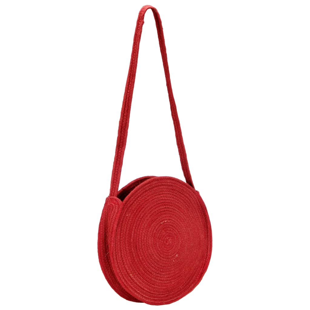 

vidaXL Schoudertas rond handgemaakt jute roestrood