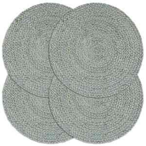 Pogrinjki 4 kosi olivno zeleni 38 cm okrogli iz jute