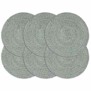 Pogrinjki 6 kosov olivno zeleni 38 cm okrogli iz jute