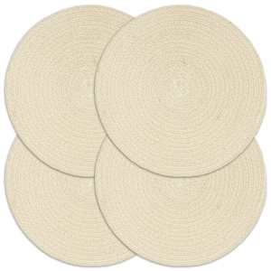vidaXL lauamatid 4 tk, naturaalne, 38 cm, &uuml;mmargune, puuvill