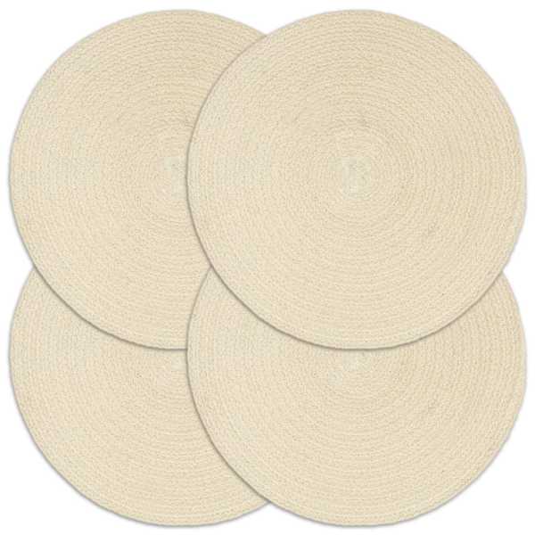 vidaXL lauamatid 4 tk, naturaalne, 38 cm, &uuml;mmargune, puuvill