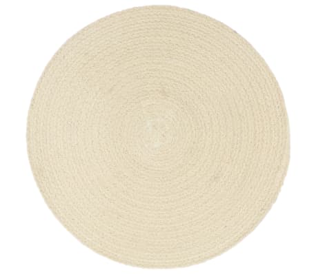 vidaXL Napperons 6 pcs Naturel Plain 38 cm Rond Coton