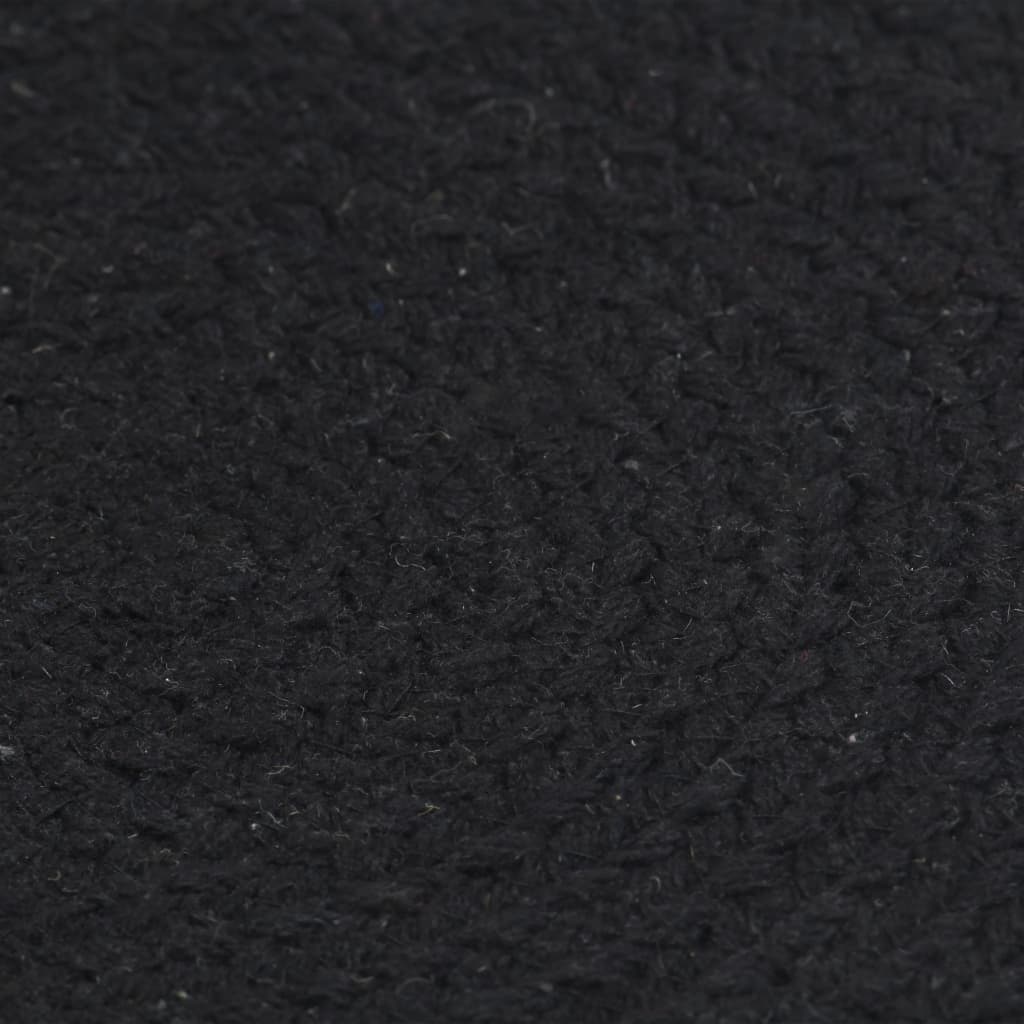 Thumbnail - vidaXL Tischsets 4 Stk. Schwarz 38 cm Rund Baumwolle