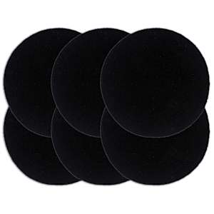vidaXL lauamatid 6 tk, must, 38 cm, &uuml;mmargune, puuvill