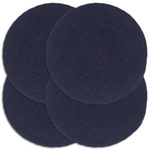 vidaXL lauamatid 4 tk, tumesinine, 38 cm, &uuml;mmargune, puuvill