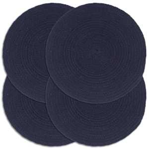 Pogrinjki 4 kosi mornarsko modri 38 cm okrogli iz bombaža