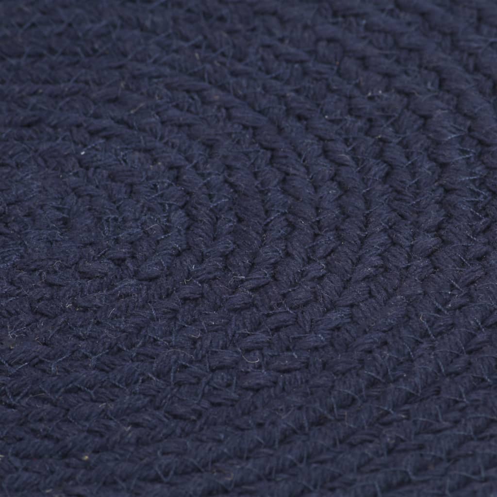 Thumbnail - vidaXL Tischsets 6 Stk. Marineblau 38 cm Rund Baumwolle