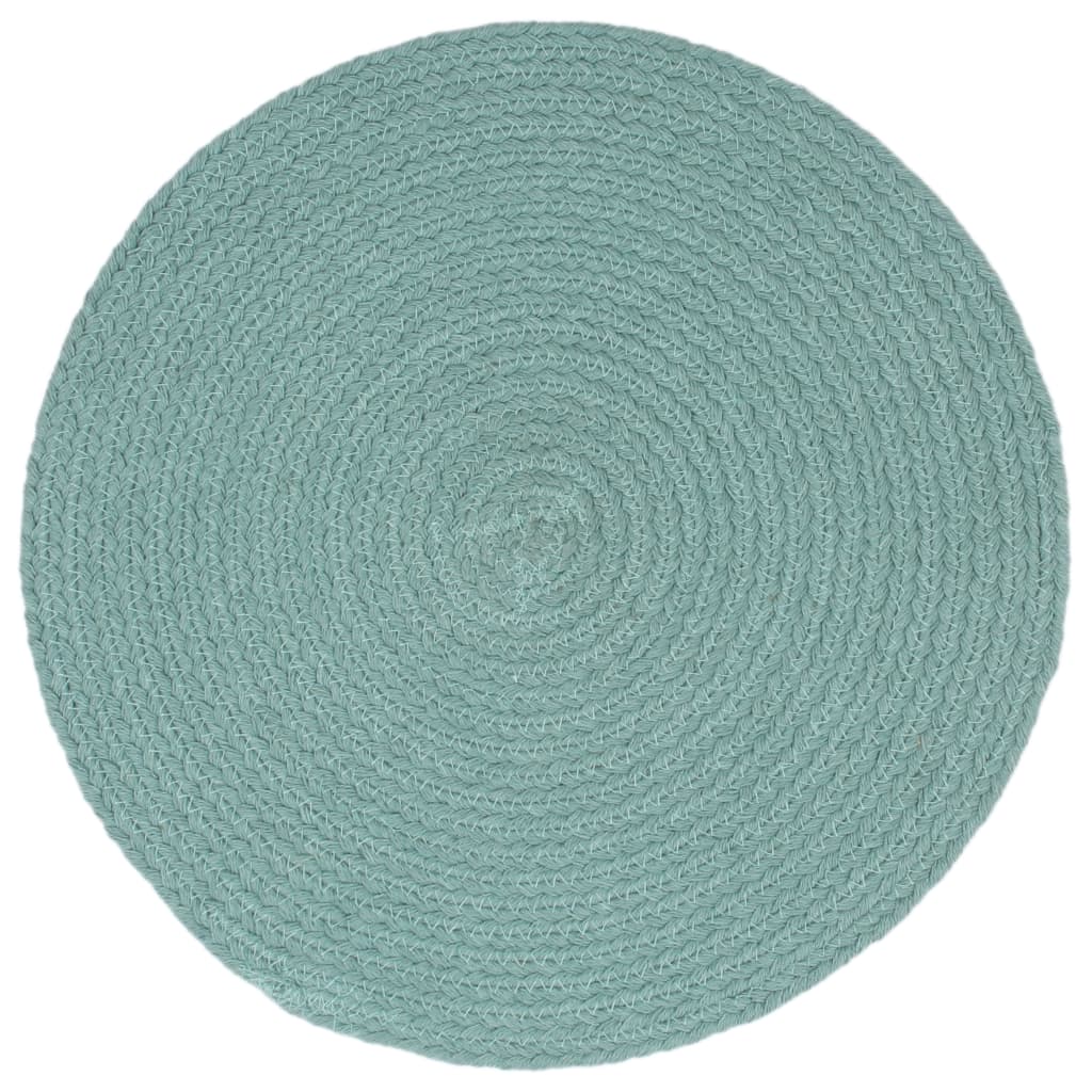 vidaXL Individuais de mesa 4 pcs algodão liso 38 cm redondo verde