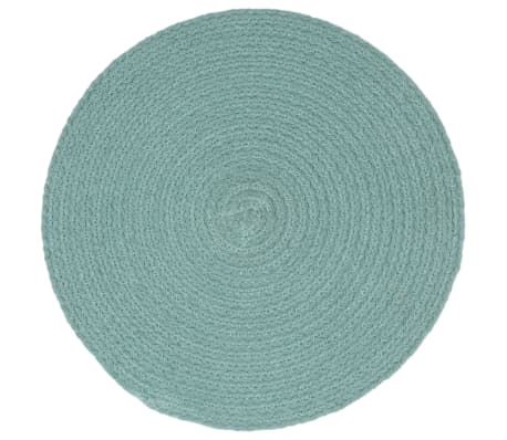 vidaXL Maty na stół, 4 szt., gładkie, zielone, 38 cm, okrągłe, bawełna