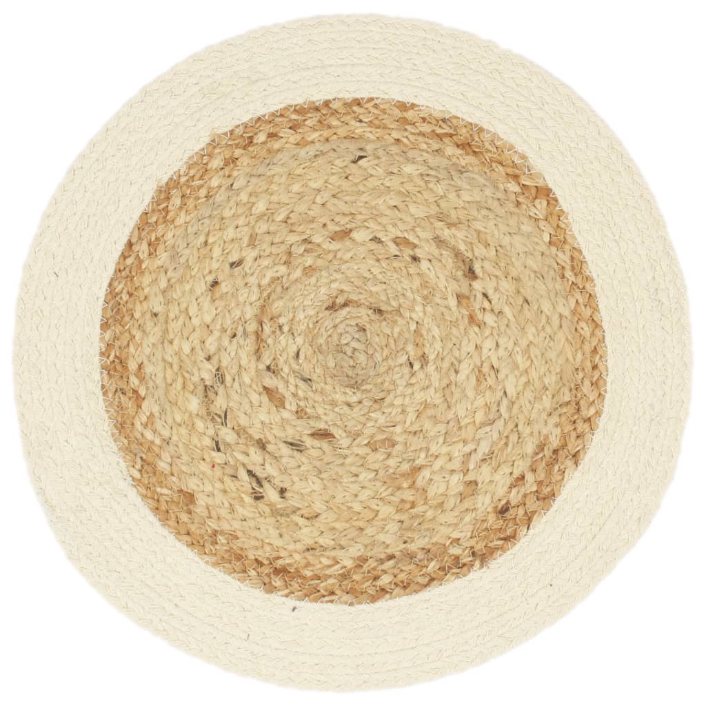 

vidaXL Placemats 6 st rond 38 cm jute en katoen natuurlijk