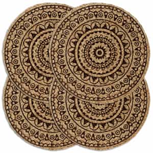 vidaXL lauamatid 4 tk, tumepruun, 38 cm, &uuml;mmargune, džuut