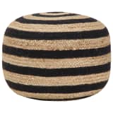 vidaXL Puf hecho a mano negro 45x30 cm yute
