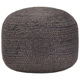 vidaXL Puf hecho a mano gris oscuro 45x30 cm yute