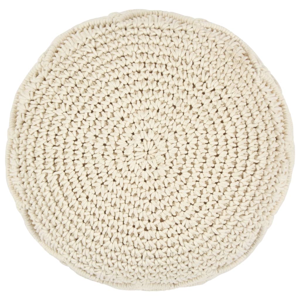 vidaXL Taburet puf macrame lucrat manual, 45 x 30 cm, bumbac