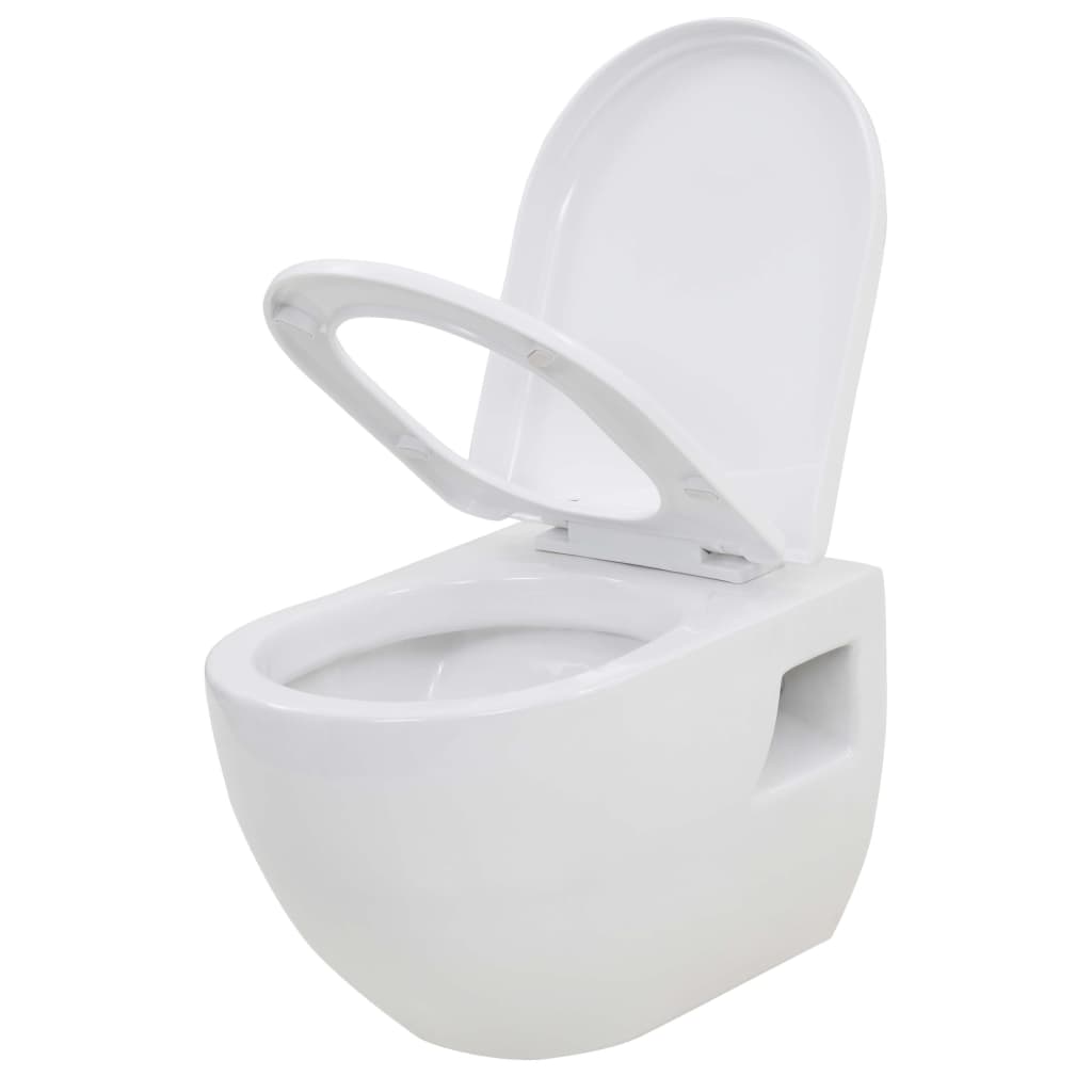  Závesná toaleta/WC s podomietkovou nádržkou, keramická, biela