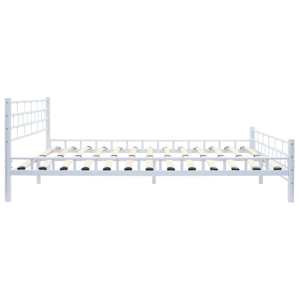 vidaXL Bed met matras blok ontwerp metaal wit 140x200 cm
