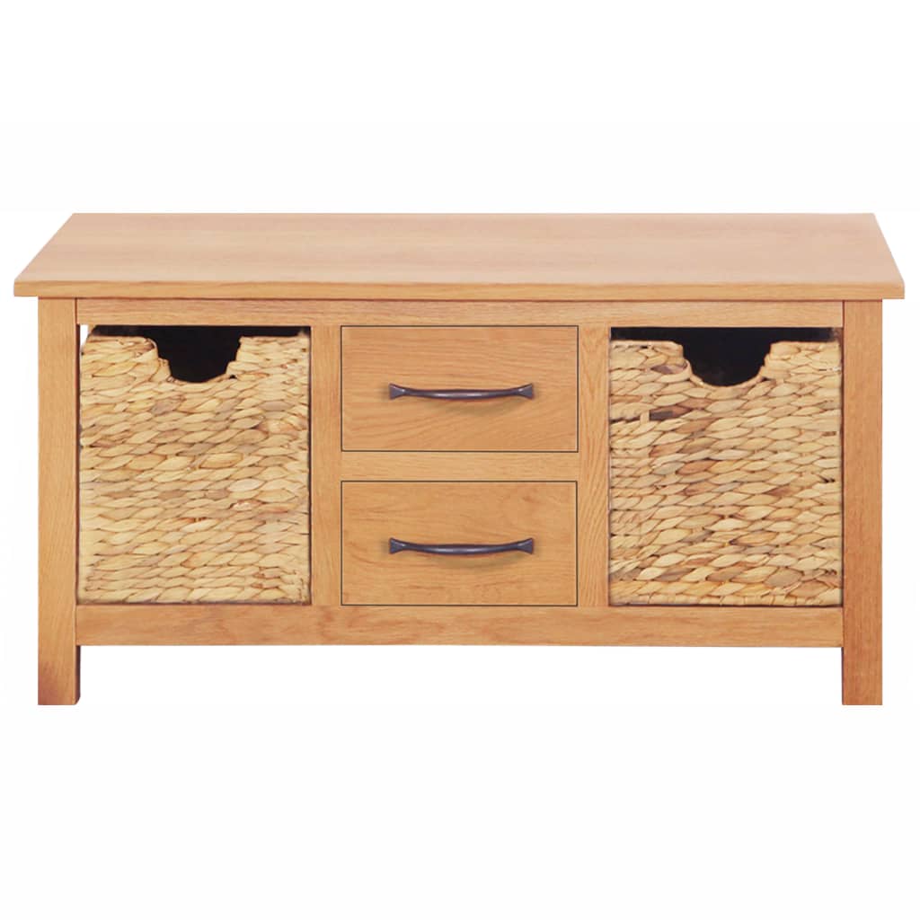 

vidaXL Dressoir 88x53x43 cm massief eikenhout en waterhyacint