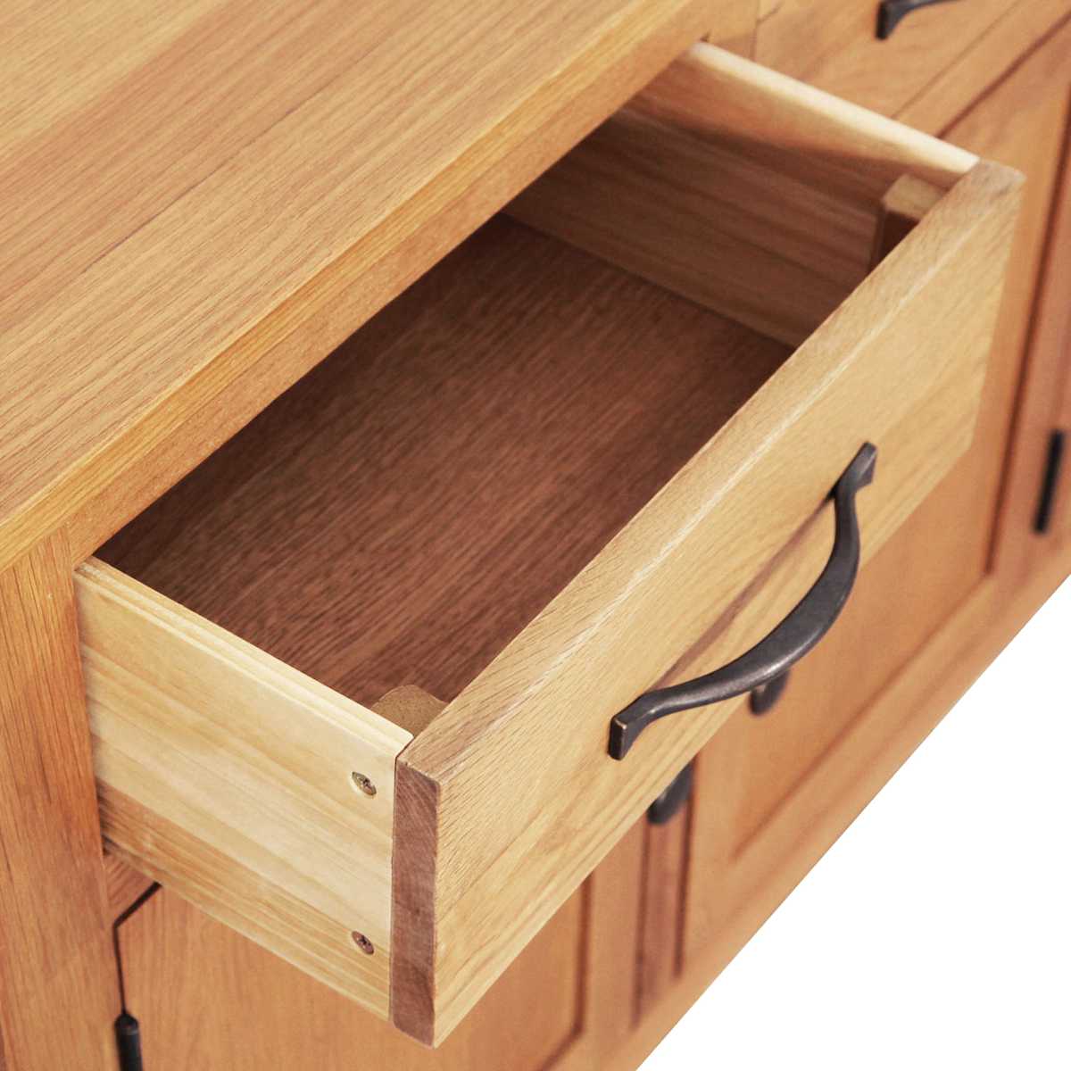 Sideboard Brun 112 x 33.5 x 70 cm Solid egetræ - Billede 5