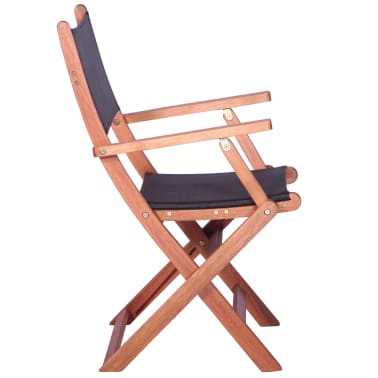 Vidaxl Outdoor Chairs 4 Pcs Black Solid Eucalyptus Wood And