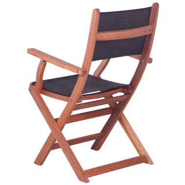 Vidaxl Outdoor Chairs 4 Pcs Black Solid Eucalyptus Wood And