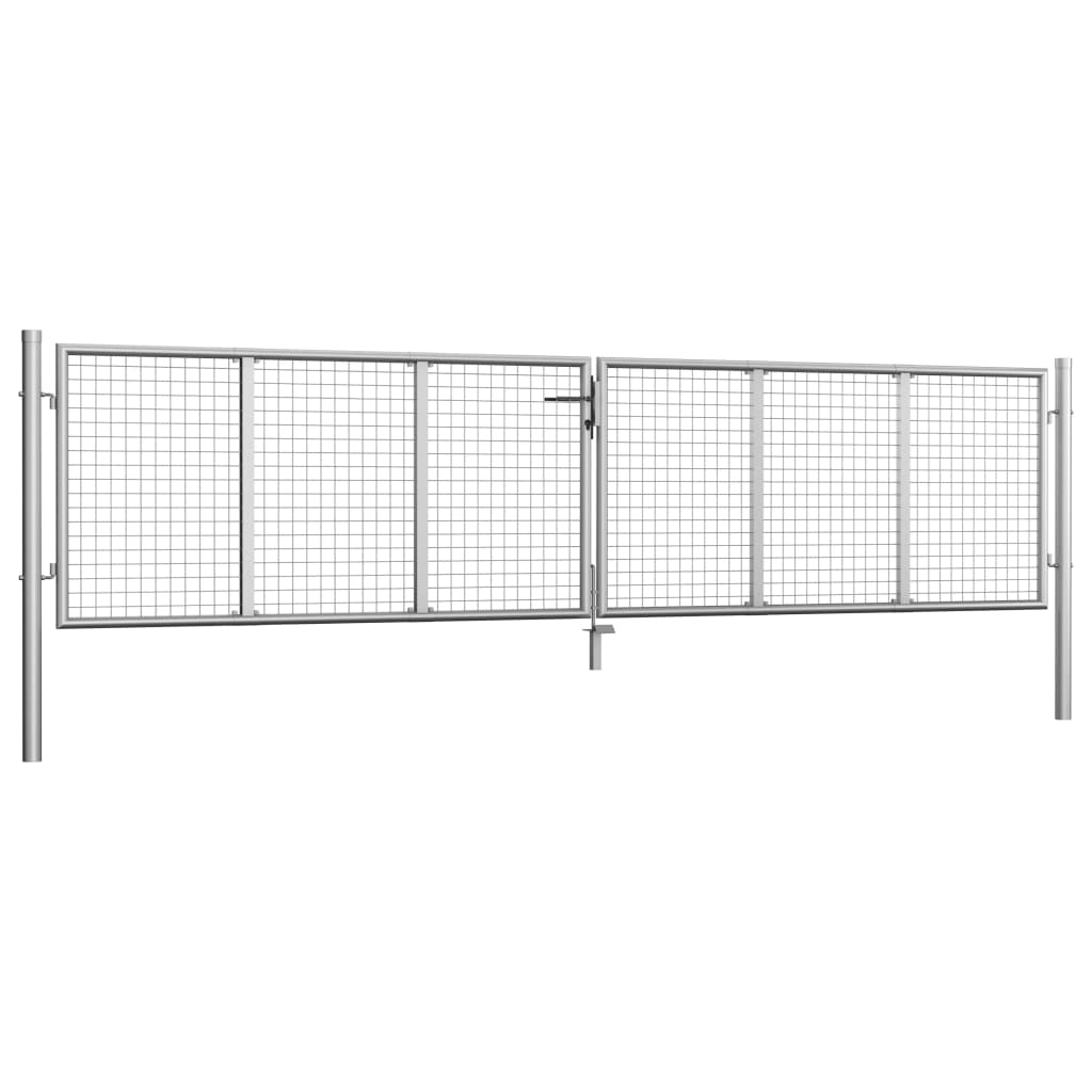vidaXL ezüst színű horganyzott acél kerti kapu 415 x 75 cm