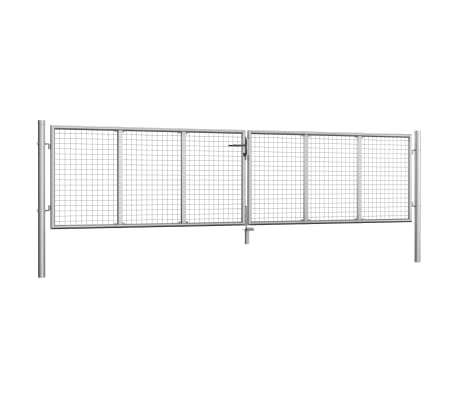 vidaXL Porte de jardin Acier galvanisé 415x125 cm Argenté