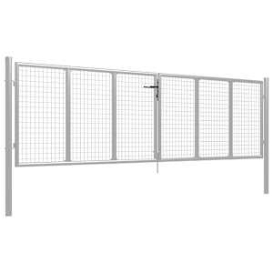 Zahradní brána pozinkovaná ocel 400 x 100 cm stříbrná - obrázek 2