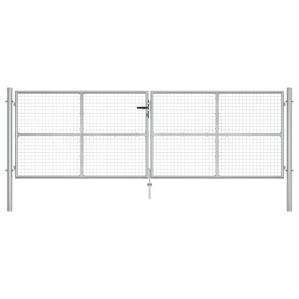 

vidaXL Poort 415x175 cm gegalvaniseerd staal zilverkleurig