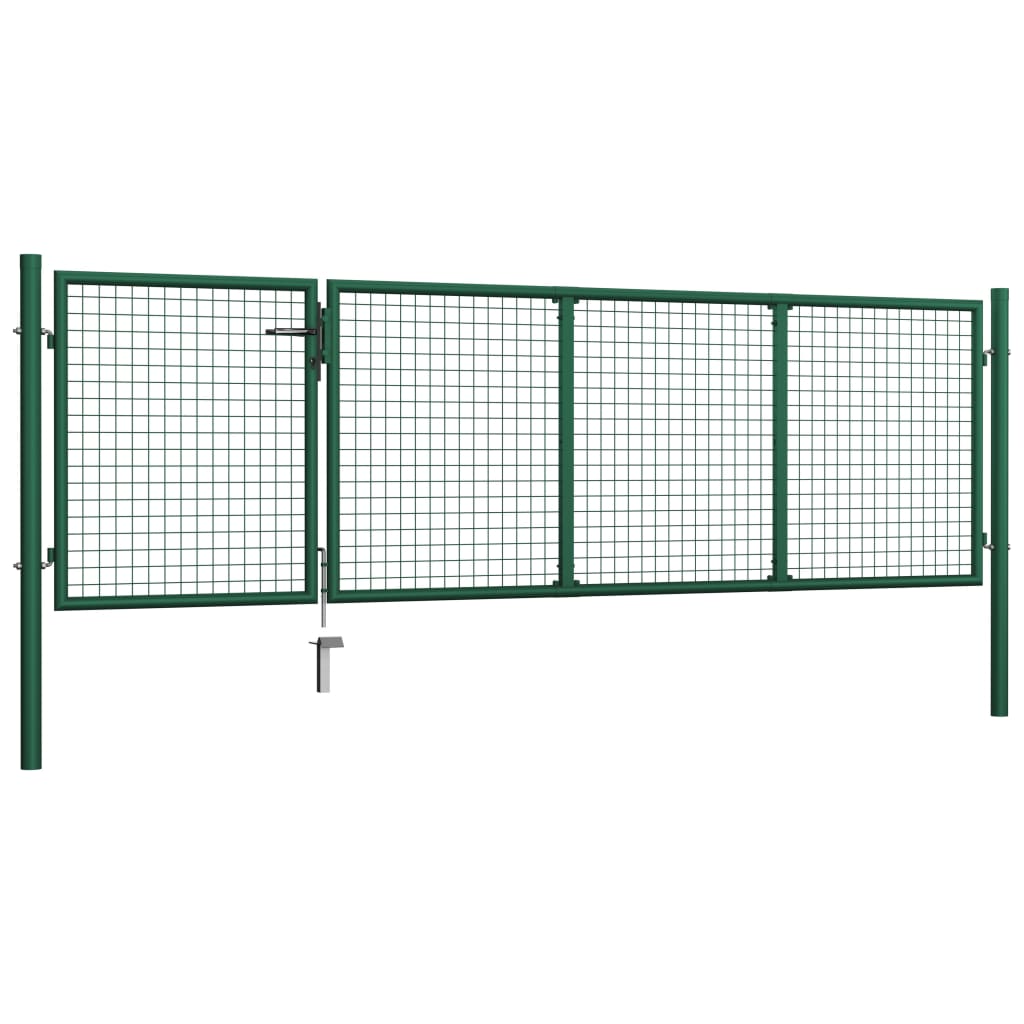 vidaXL Portillon Acier 350x100 cm Vert