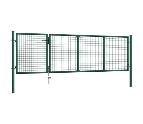 vidaXL Portillon Acier 350x100 cm Vert