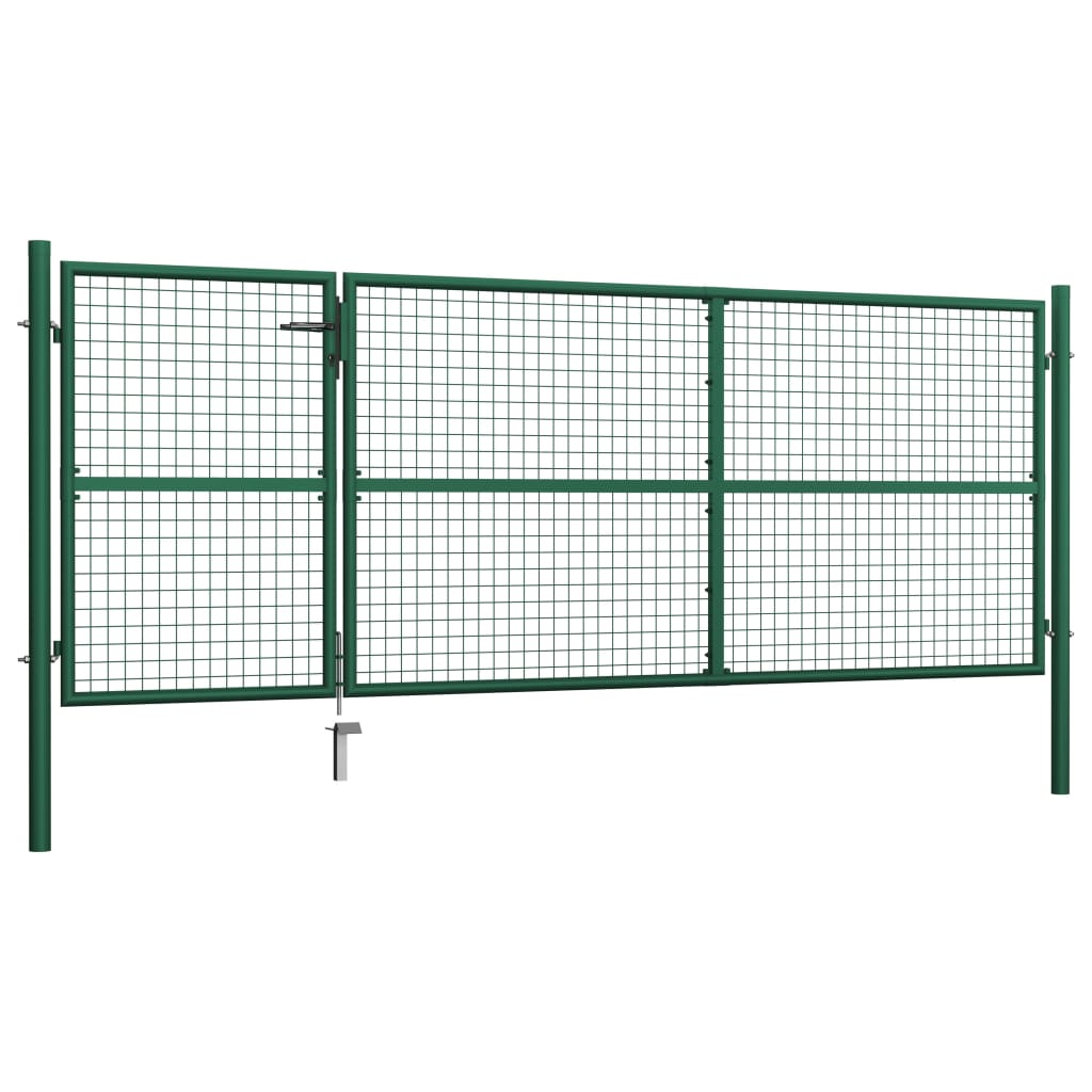 

vidaXL Poort 350x125 cm staal groen