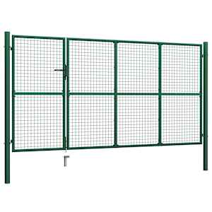vidaXL Πόρτα Περίφραξης Κήπου Πράσινη 350 x 150 εκ. Ατσάλινη