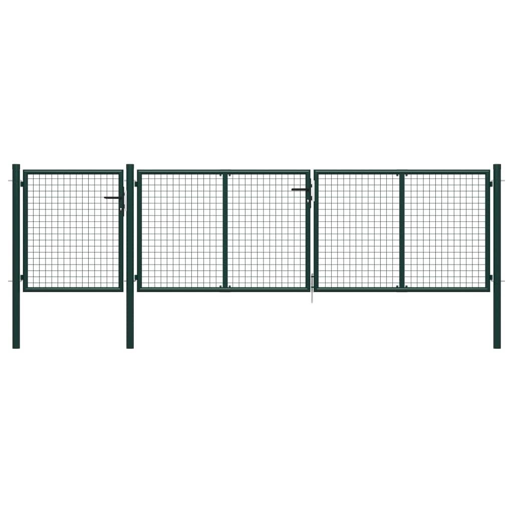 Portail de jardin Acier 400 x 75 cm Vert