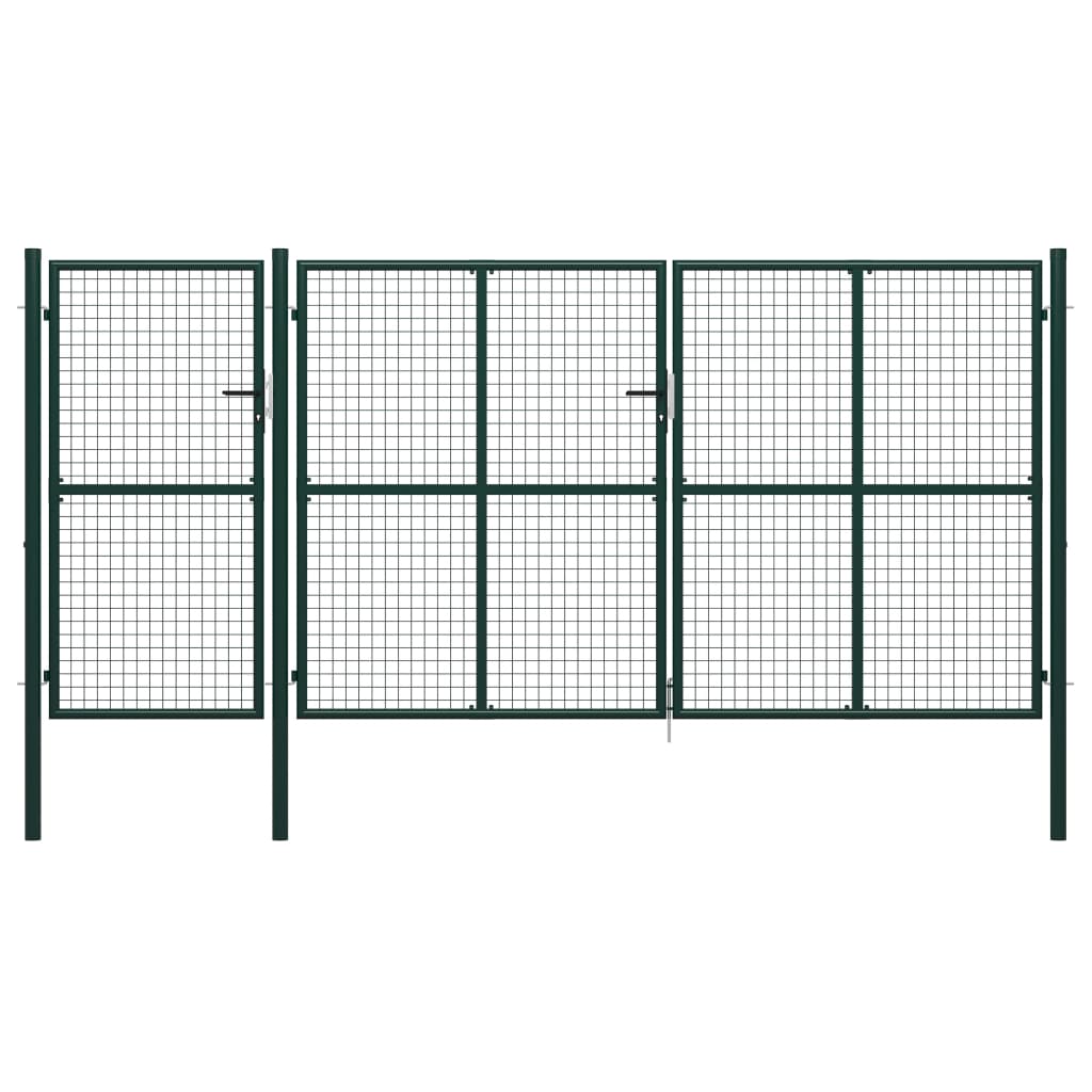 Portail de jardin Acier 400 x 150 cm Vert