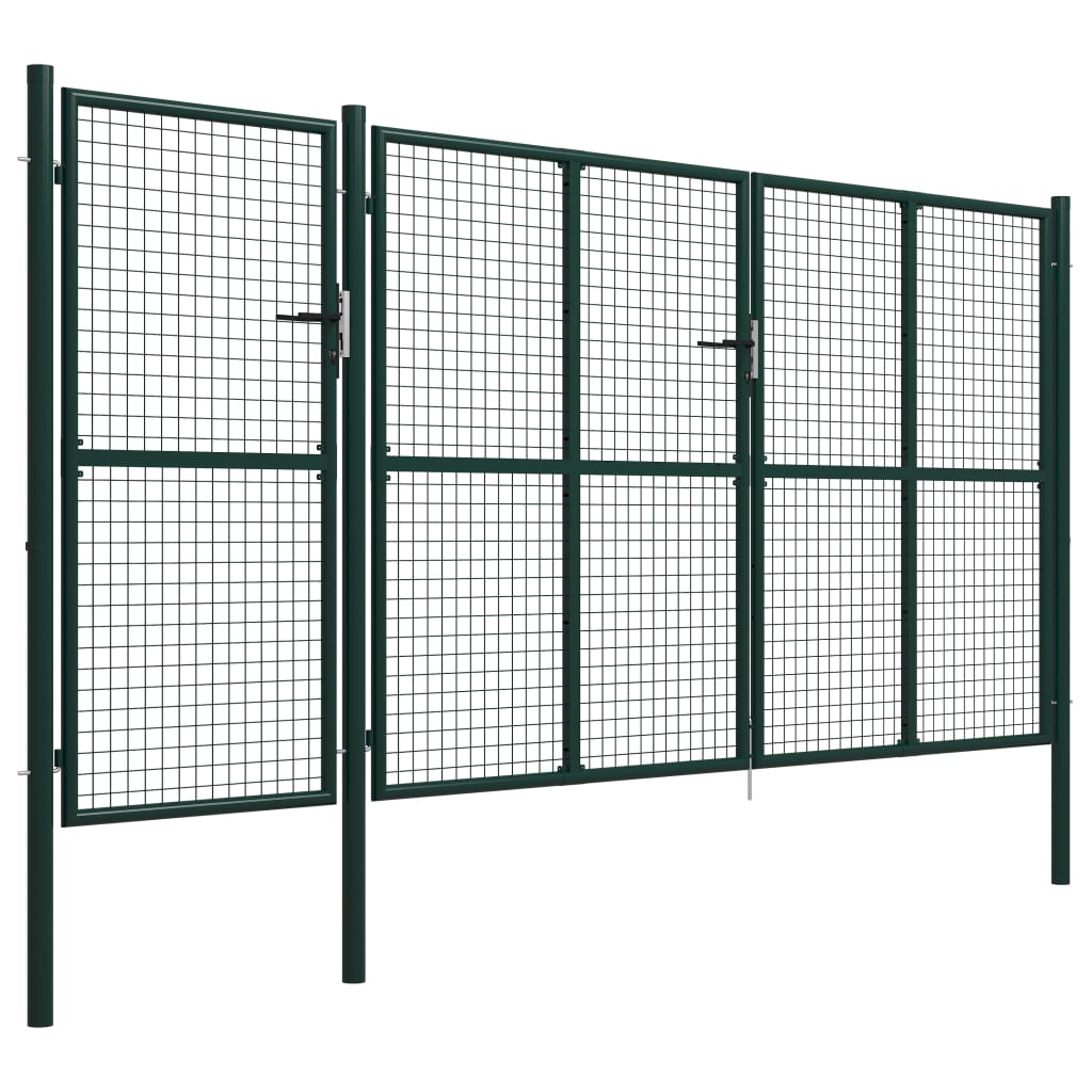 

vidaXL Poort 400x150 cm staal groen