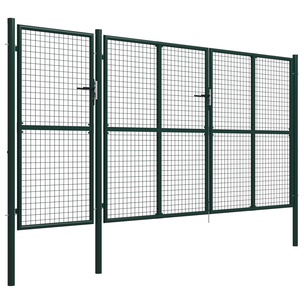 

vidaXL Poort 400x175 cm staal groen