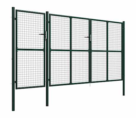vidaXL Garden Gate Steel 400x200 cm Green